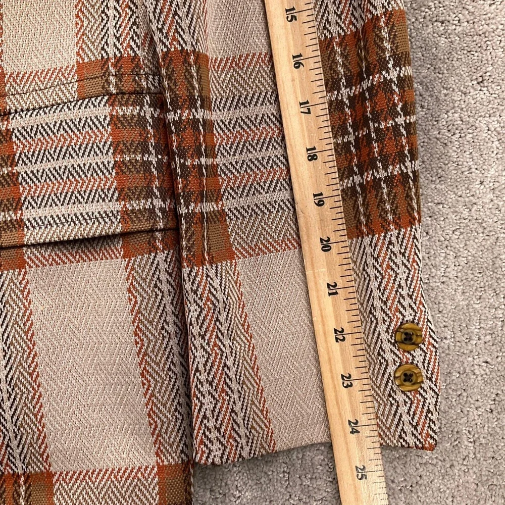 Hart‎ Schaffner Marx Blazer Mens 42R Beige Blanket Plaid Escadrille Wool VTG